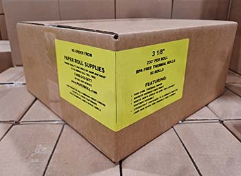 3 1/8" (80mm) x 165' - 20LB - 50 Rolls - Thermal Paper Roll