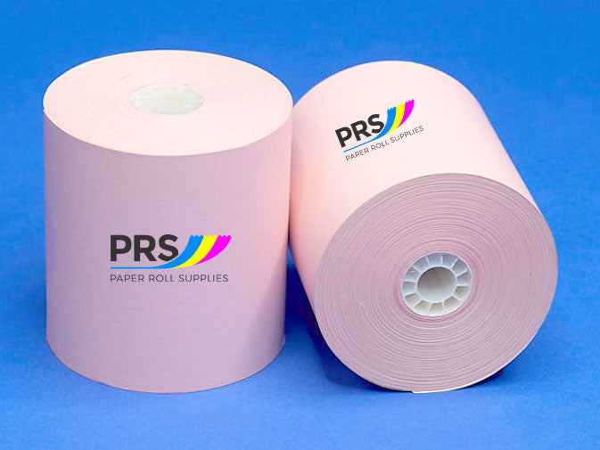 3" (76mm) x 165' - 50 Rolls - Single ply bond paper roll - pink