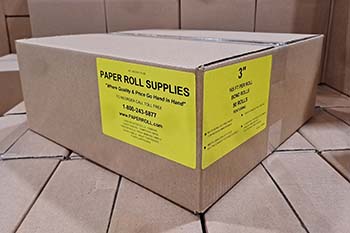 3" (76mm) x 165' - 50 rolls - Single ply bond paper roll
