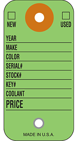 Color stripe key tags - form ct-5