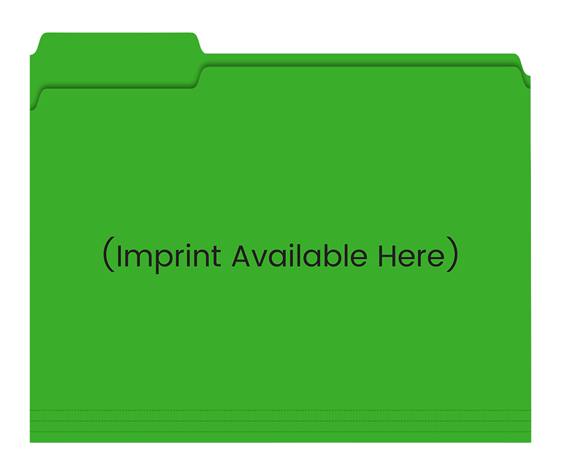 Filerite Brand - 3 Tab File Folders - Custom Imprinted - Green