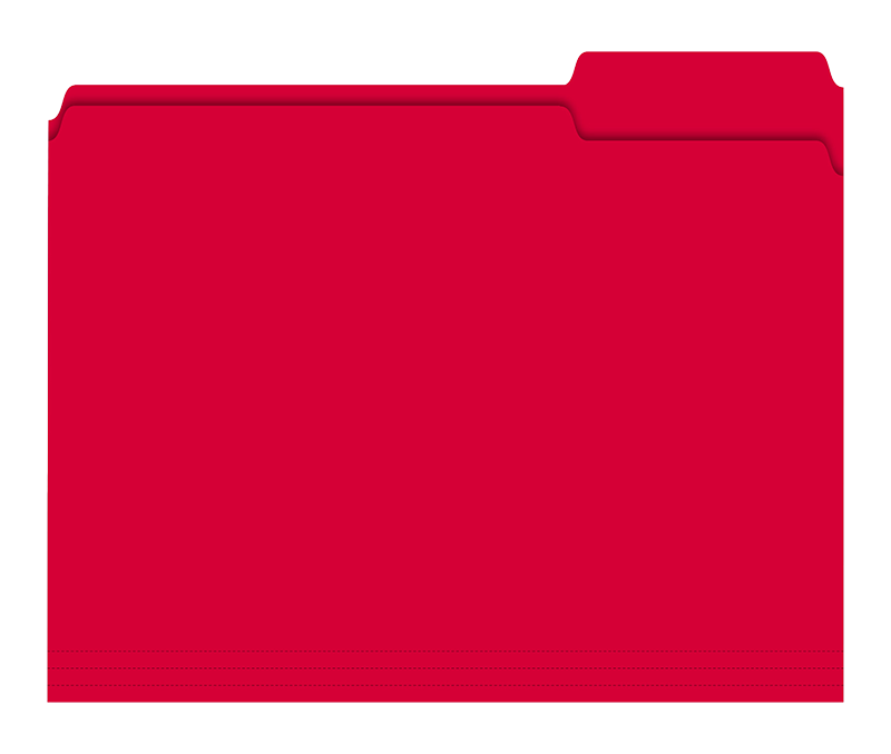 Filerite™ Brand - 3 Tab File Folders - Plain - Red