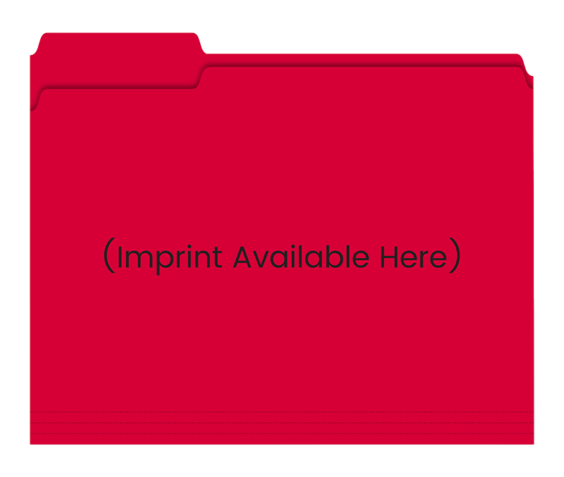 Filerite Brand - 3 Tab File Folders - Custom Imprinted - Red