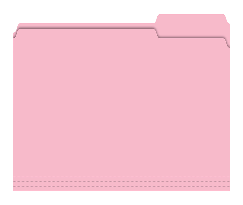 Filerite™ Brand - 3 Tab File Folders - Plain - Pink