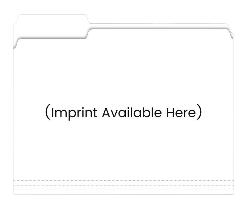 Filerite Brand - 3 Tab File Folders - Custom Imprinted - White