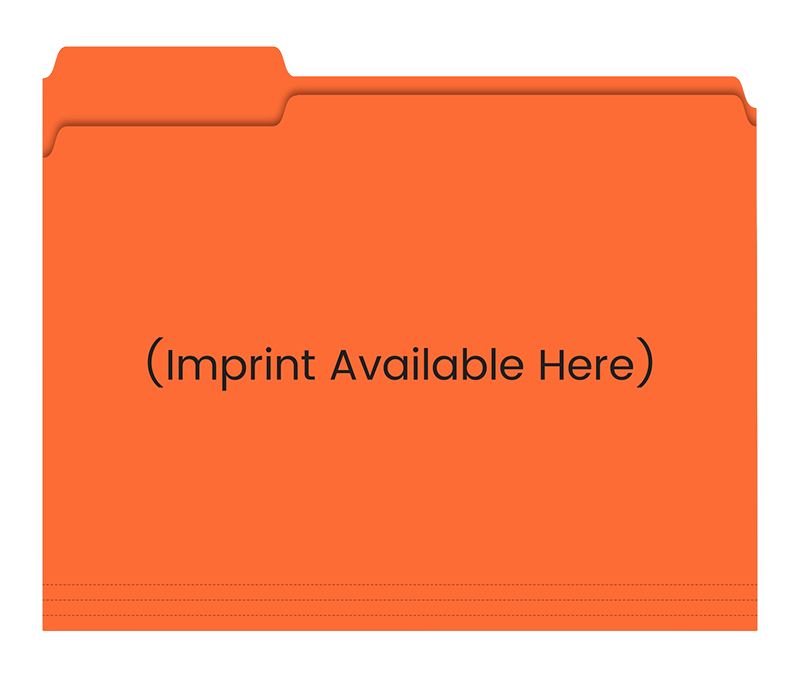 Filerite Brand - 3 Tab File Folders - Custom Imprinted - Orange