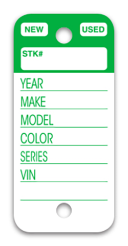 Top stripe key tags - form 255