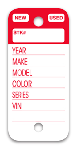 Top stripe key tags - form 255