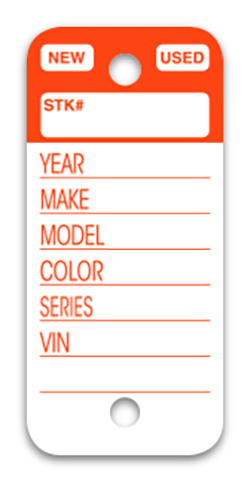Top stripe key tags - form 255