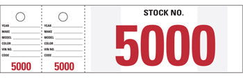 Vehicle stock number