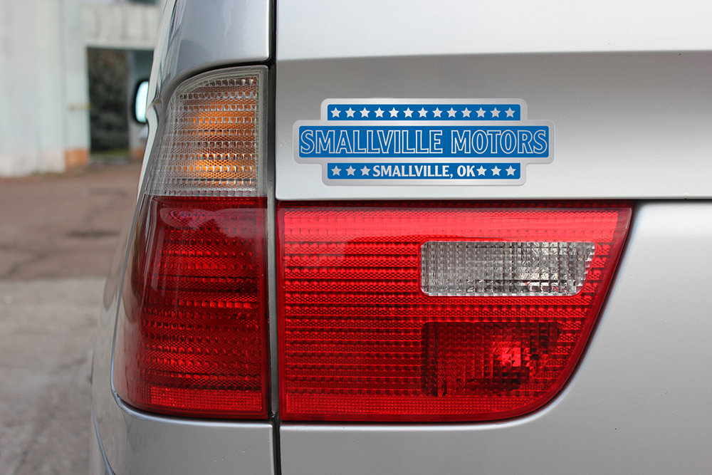 Domed auto decals - chrome