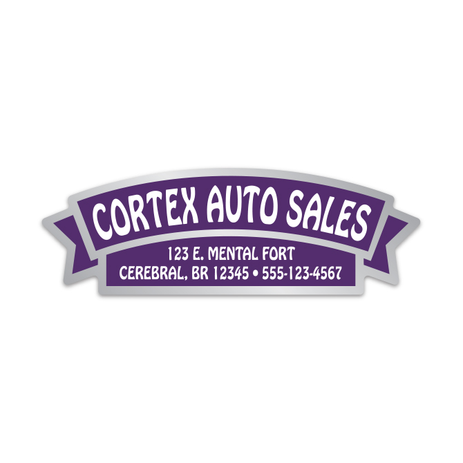 Domed auto decals - chrome