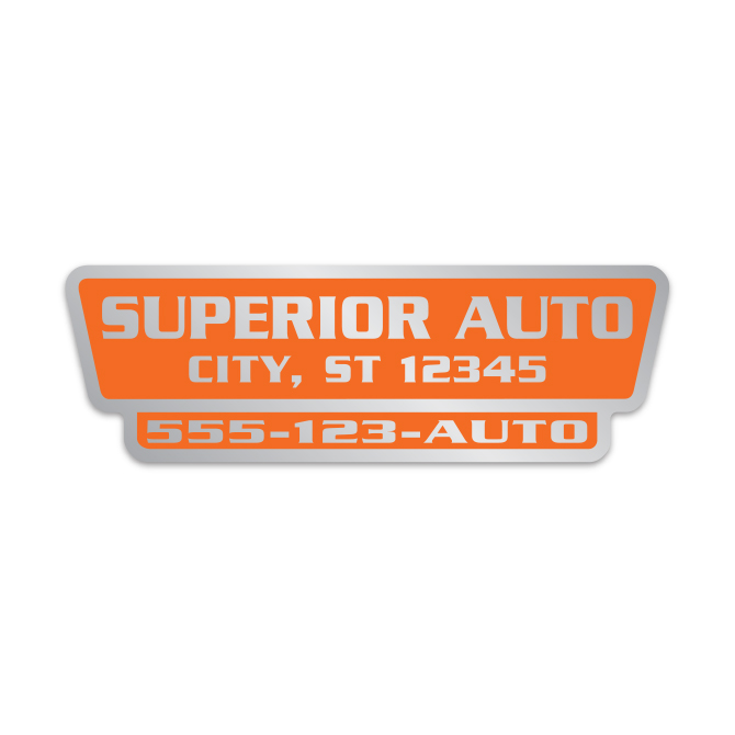 Domed auto decals - chrome