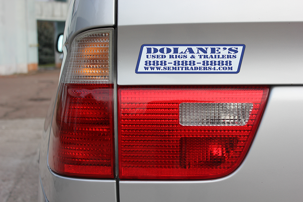 Domed auto decals - white