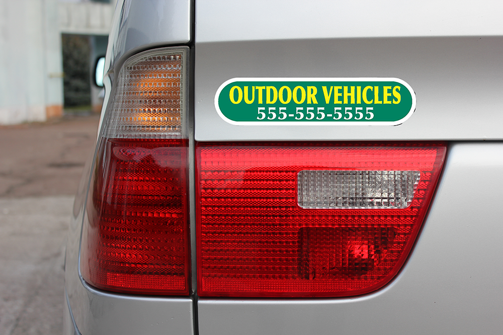 Domed auto decals - white