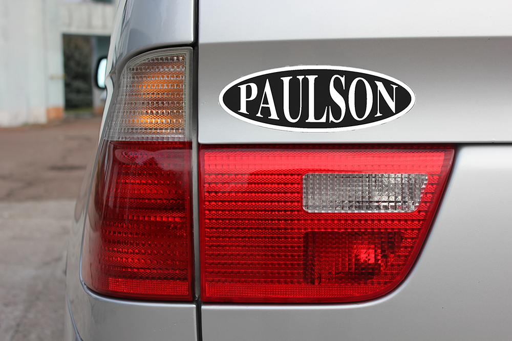Domed auto decals - white