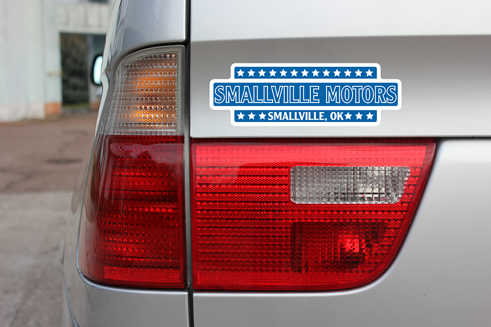 Domed auto decals - white