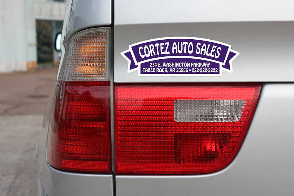 Domed auto decals - white