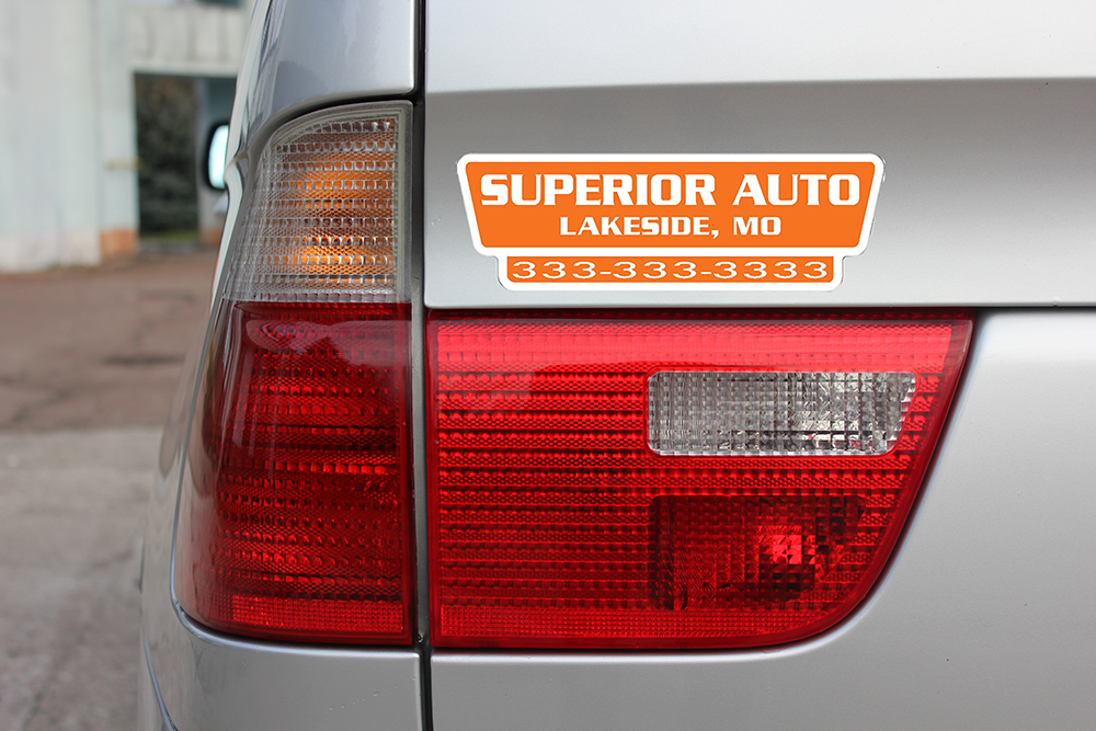 Domed auto decals - white