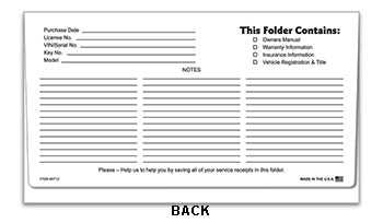 Paper document holders (vehicle paper wallets)