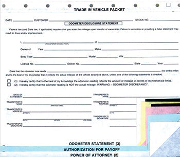Truform™ brand - "trade in vehicle" combination form - form tiv-6
