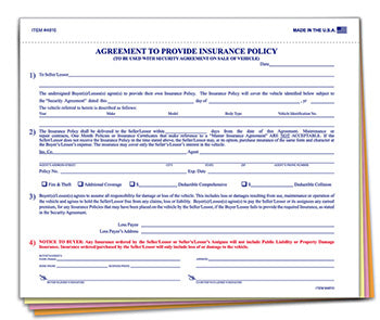 Truform™ brand - agreement to furnish insurance policy - form 228rs-u