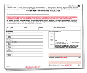 TruForm™ Brand - Agreement to furnish insurance policy