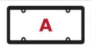 License plate frame style a