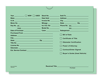 File right brand™ - printed vehicle deal envelopes - form dsa-546