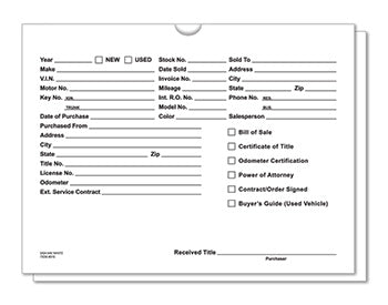 File right brand™ - printed vehicle deal envelopes - form dsa-546