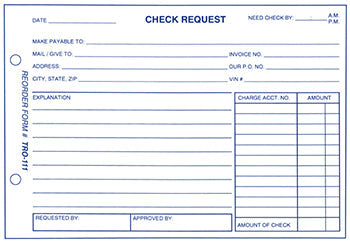 Truform™ brand - check request form tro-111