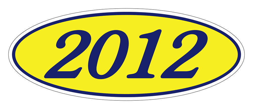 Oval year window stickers