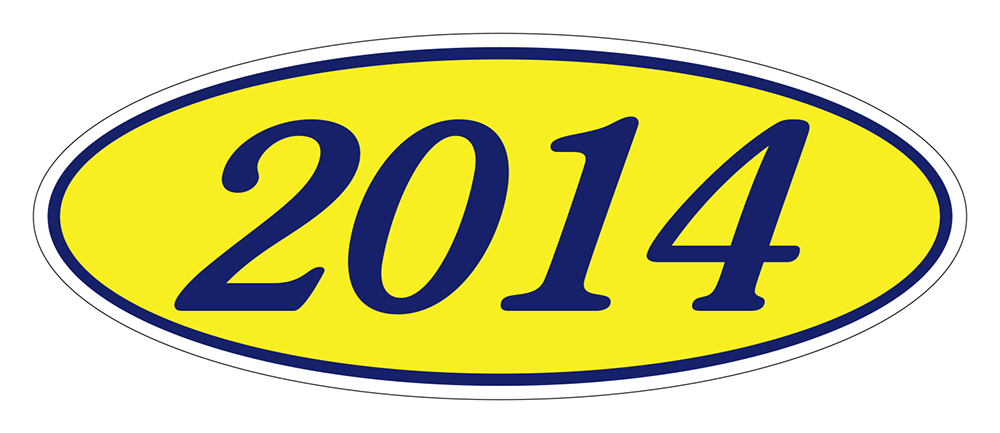 Oval year window stickers