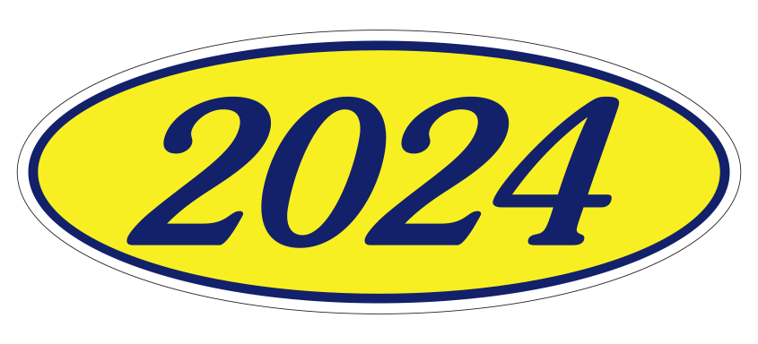 Oval year window stickers