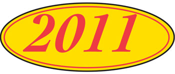 Oval year window stickers