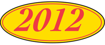 Oval year window stickers