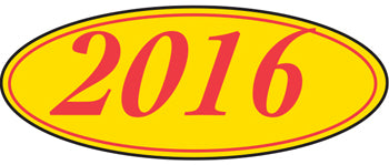 Oval year window stickers