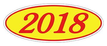 Oval year window stickers