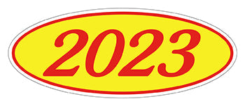 Oval year window stickers