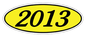 Oval year window stickers