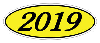 Oval year window stickers