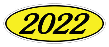 Oval year window stickers