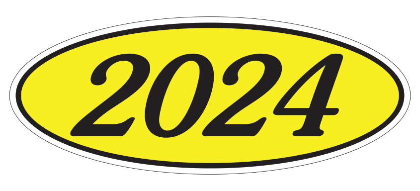 Oval year window stickers