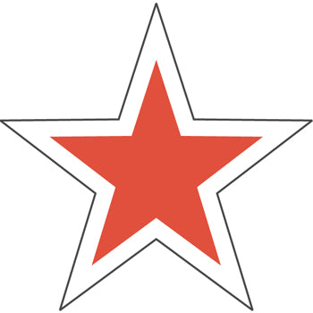 Window stickers - red & white star