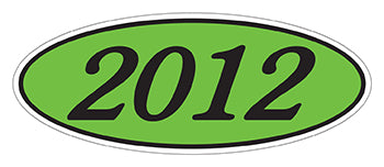 Oval year window stickers
