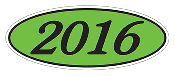 Oval year window stickers