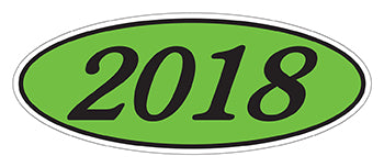 Oval year window stickers