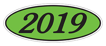 Oval year window stickers