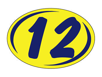 Smaller oval year window stickers