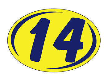 Smaller oval year window stickers